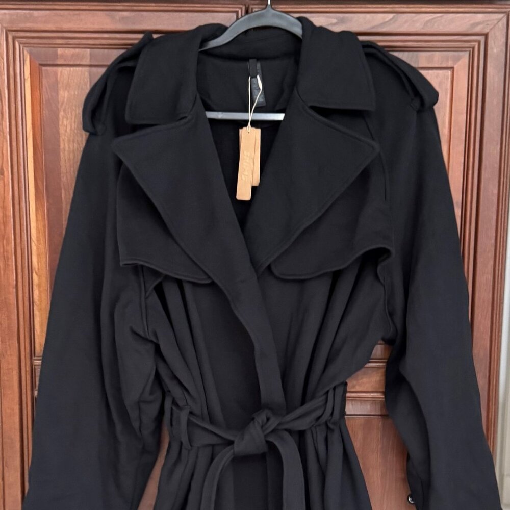 SKIMS BOYFRIEND Oversized Trench Coat in Onyx - SIZE MEDIUM